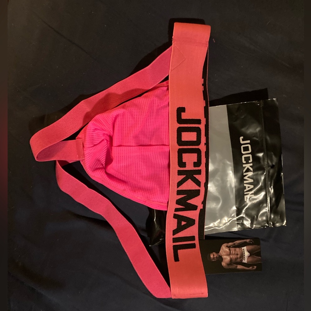 NWT Mens Jockmail Jockstrap Bright Pink Large But Runs Small Will Fit Medium